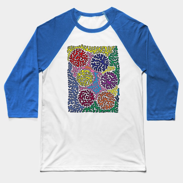 Abstract Circles Baseball T-Shirt by NightserFineArts